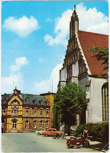 Kamenz Kamjenc Klosterkirche und Post Foto Ansichtskarte Oberlausitz 1977