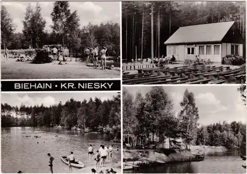 Biehain Horka (Oberlausitz) Freibad  Zeltplatz, Konsum-Gaststätte, belebt 1976