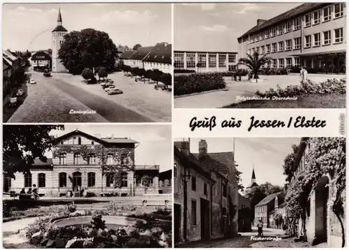 Jessen Leninplatz, Oberschule, Bahnhof, Fischerstraße 1972 