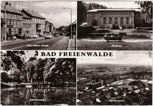 Bad Freienwalde Karl-Marx-Straße, Kurhaus, Schwanenteich, Neubauviertel 1979 