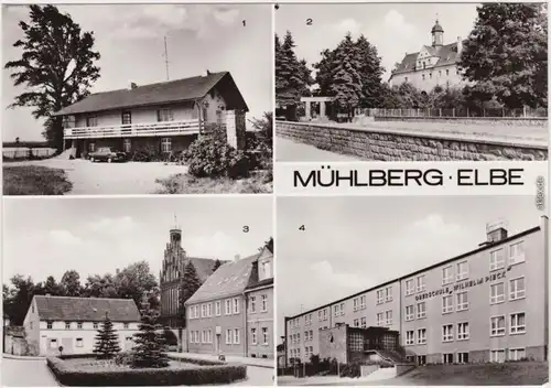 Mühlberg Elbe Miłota Klubgaststätte, Schloß, Thälmannplatz, Oberschule 1979