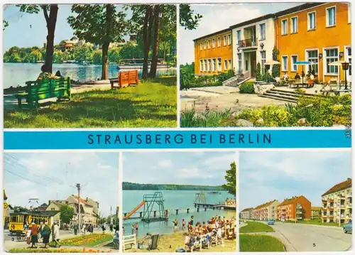 Strausberg , Hotel, Große Straße, Badeanstalt, Philipp-Müller-Straße 1970