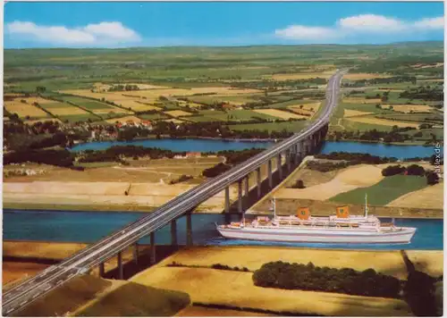 Hollstein Rendsburg, Autobahnbrücke (47m hoch) über den Nord-Ostsee Kanal 1985