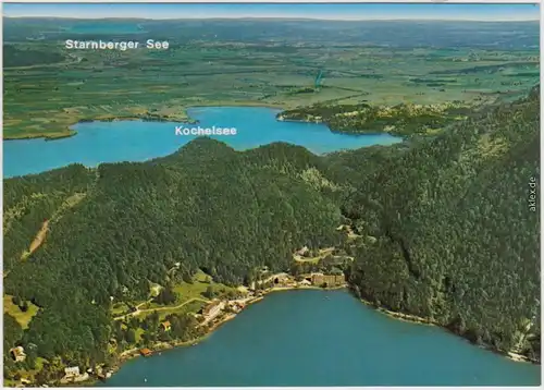 Schlehdorf Blick vom Walchensee über Kochelsee hin zu den Sternberger See 1993