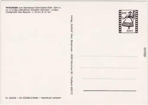 Starnberg Einfache Landkarte vom Starnberger See und Umgebung 1990