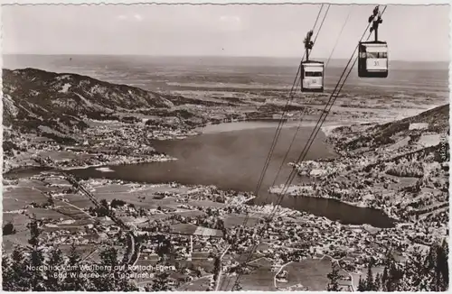 Rottach Egern vom Wallberg auf Rottach-Egern, Bad Wiessee und Tagernsee 1960