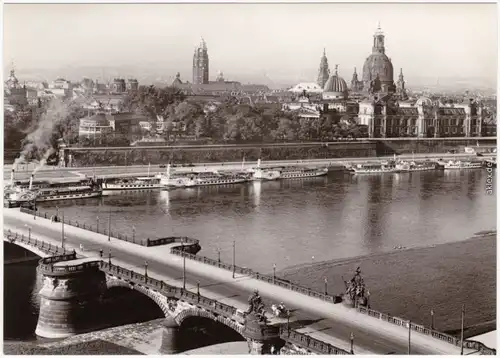 Dresden Dresden, Blick über die Carolabrücke zur Altstadt 1945/1979