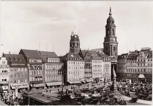 Innere Altstadt-Dresden Altmarkt mit Siegesdenkmal und Kreuzkirche 1945/1981