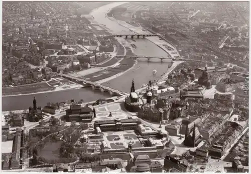 Dresden Luftbild von Oben, Altstadt und Neustadt 1945/1981