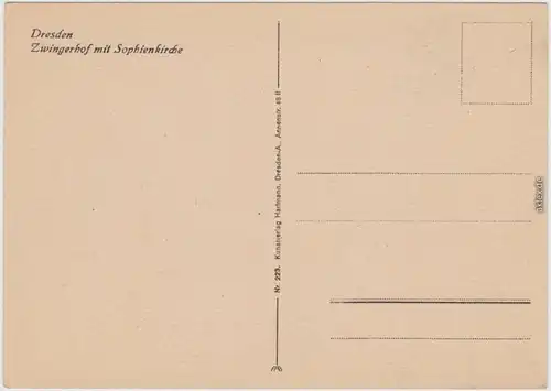 Innere Altstadt-Dresden Zwingerhof mit Sophienkirche 1960
