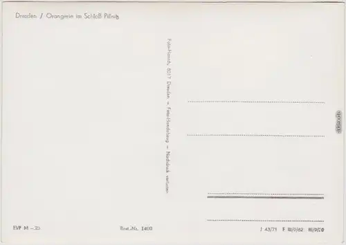 Dresden Dresden Orangerie im Schloß Pillnitz 1971