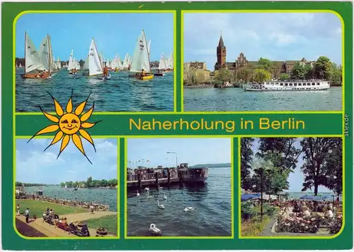 Köpenick Berlin Segelregatta auf dem Müggelsee,  Rathaus, Regattastrecke 1985