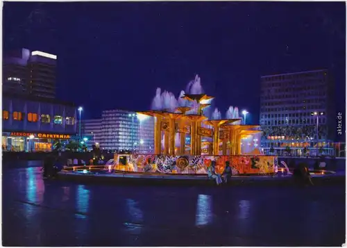 Ansichtskarte Mitte Berlin Alexanderplatz in der Nacht 1973