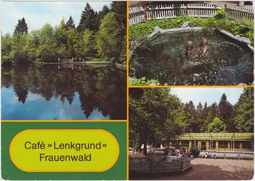 Frauenwald Café "Lenkgrund" Ansichtskarte Rennsteig  1986