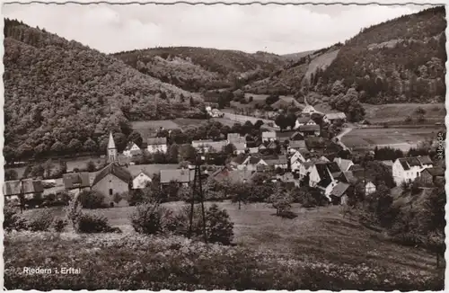 Foto Ansichtskarte Riedern Eichenbühl Panorama mit Kirche 1965