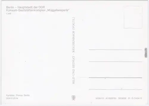 Köpenick Berlin Konsum-Gaststättenkomplex "Müggelseeperle" 1983