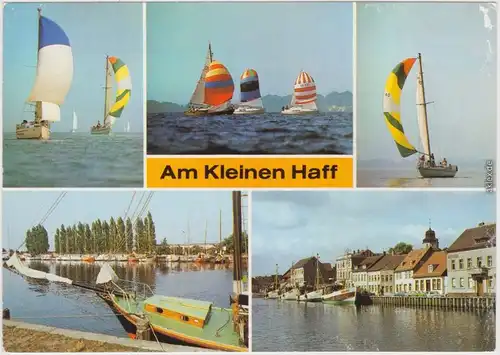 Ueckermünde Segelboote auf dem Kleinen Haff, Seglerhafen Mönkebude, Hafen  1986