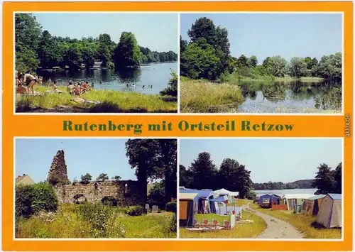 Rutenberg Ortsteil Retzow, Campingplatz C/76 "Rehberge" - Badestelle 1986