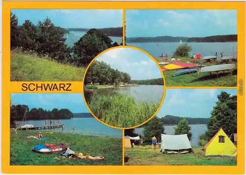 Neustrelitz Schwarz - Campingplatz, Badestelle Zethener See  Schwarzen See 1982
