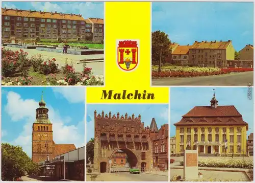 Malchin Karl-Dressel-Straße, Mühlenstraße, Johannes-Kirche, Rathaus 1981
