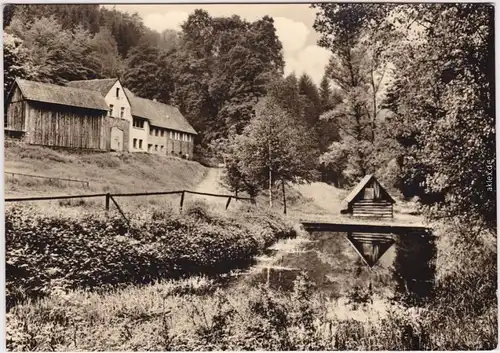 Bad Dürkheim Außenansicht von der Waldgaststätte mit Bachlauf 1960