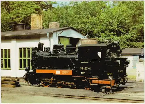 Dampflokomotive im Ostseebezirk, Schmalspurbahn BR 99 4631 erbaut 1913 c1985