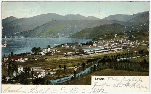Luino Blick auf die Stadt Vintage Postcard Ansichtskarte 1905
