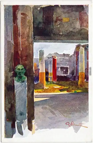 Postcard AK Pompei Künstlerkarte: Casa di Cornelio Rufo (signiert) 1923