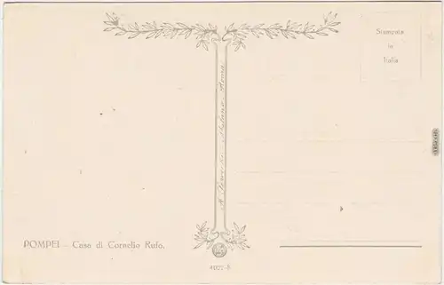Postcard AK Pompei Künstlerkarte: Casa di Cornelio Rufo (signiert) 1923