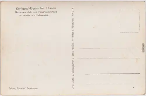 Schwangau Luftbild Neuenschwanstein und Hohenschangau 1932 