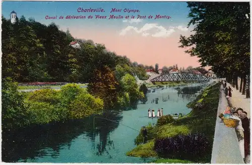 Charleville-Mézières Canal de dérivation du Vieux Moulin Pont de Montcy 1917