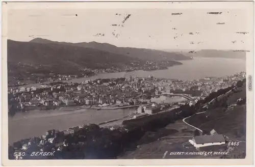 Bergen Bergen Blick auf die Stadt Foto Ansichtskarte Norge Norway 1922