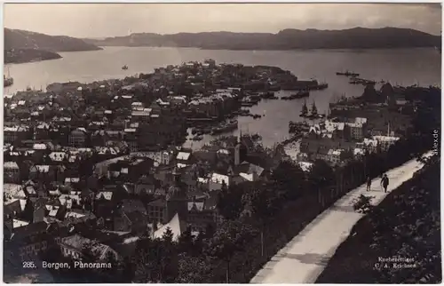Foto Ansichtskarte Bergen Bergen Blick auf die Stadt Norge NORWAY 1918