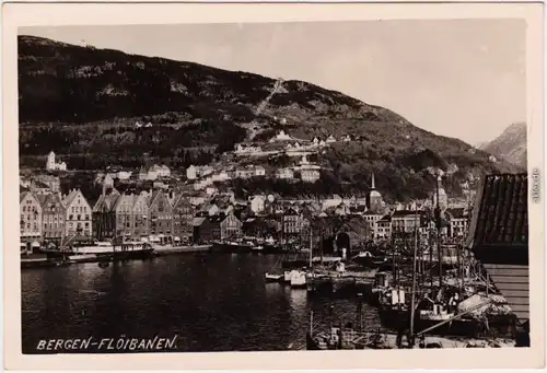 Bergen Bergen Flöibanen - Hafen Borge Foto Postcard Ansichtskarte 1929