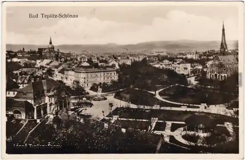 Teplitz - Schönau Teplice Straßenblick - Stadt Foto Ansichtskarte 1931