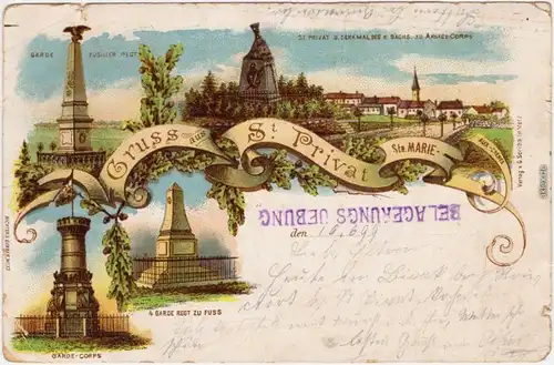 Sainte-Marie-aux-Chênes Garde - Denkmäler ( Stempel: Belagerungs Übung) 1899
