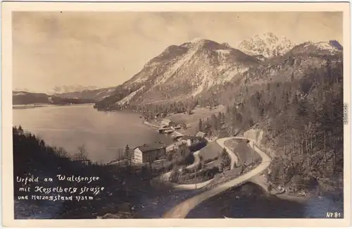 Urfeld Kochel am See Kesselbergstraße und Herzogstand Foto Ansichtskarte 1925