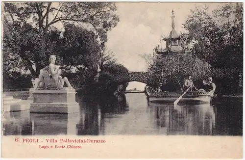 Pegli Genua Genova (Zena) Villa Pallaveini-Durazzo - Lago e Ponte Chinese 1915