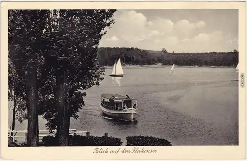 Falkensee Fähre und Segelboote auf dem See Ansichtskarte 1932