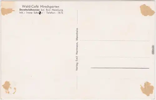 Dornholzhausen Bad Homburg vor der Höhe Wald-Café Hirschgarten 1932