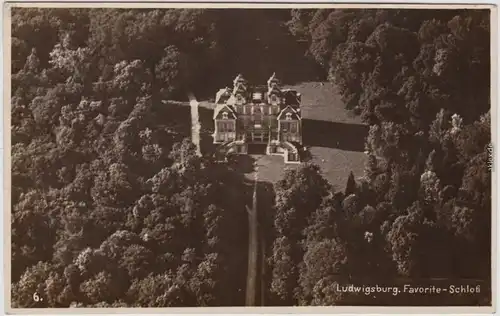 Ludwigsburg Luftbild Favorite-Schloß Foto Ansichtskarte 1930