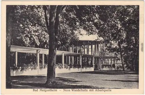 Ansichtskarte Bad Mergentheim Neue Wandelhalle mit Albertquelle 1930