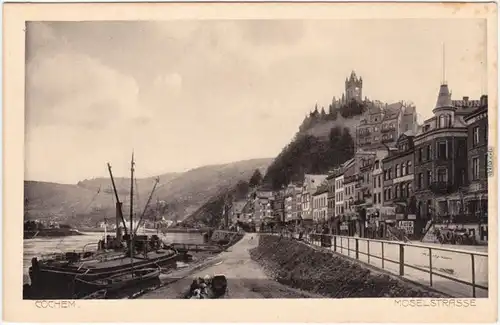 Cochem Kochem Moselstraße 
Parallel zur Mosel, Reichsburg im Hintergrund 1932