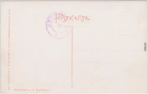 Kelbra (Kyffhäuser) Kaisersaal mit langem Banketttisch 1913 