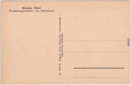 Ansichtskarte Ettal Erziehungsinstitut, Schlafsaal 1928