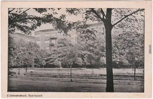 Ansichtskarte Lodz / Lodsch Łódź Häuser am Busschpark 1944