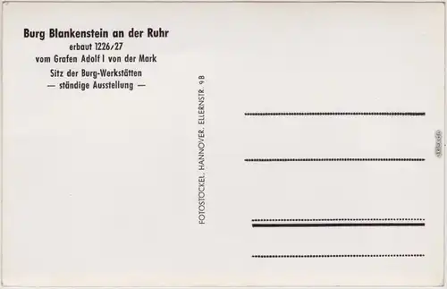 Hattingen Burg Blankenstein - Außenansicht mit Burgfried  1965