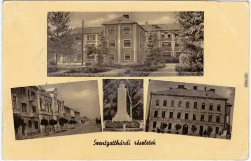 St. Gotthard Szentgotthárd | Monošter 4 Bild Karte Denkmal und Häuser 1965