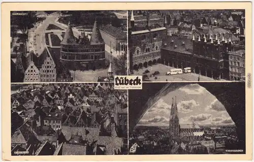 Lübeck Blick von der Patrikirche - Stadtblick, Marienkirche,  1940