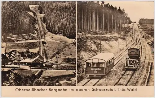 Lichtenhain Bergbahn-Oberweißbach  Bergbahn 2 Bild Strecke und Bahn 1962